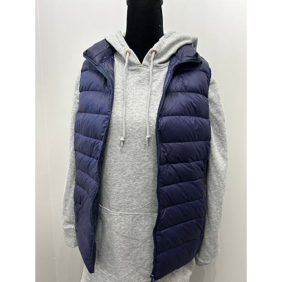 Sarin Mathews Down Puffer Vest Purple Quilted Zip Front Lightweight - Picture 3 of 5